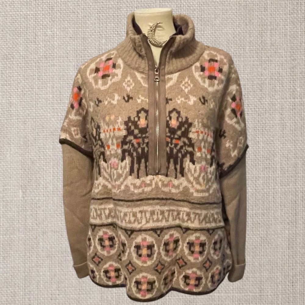 Anthropologie Sleeping on Snow 1/2 Zip Fairbanks Pullover Sweater Fair XS/S